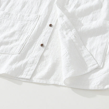 Shirt - Short Sleeve Relaxed Cut And Patch Pockets Hold
