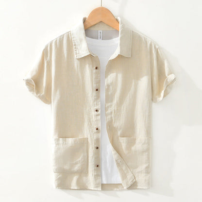 Shirt - Short Sleeve Relaxed Cut And Patch Pockets Hold