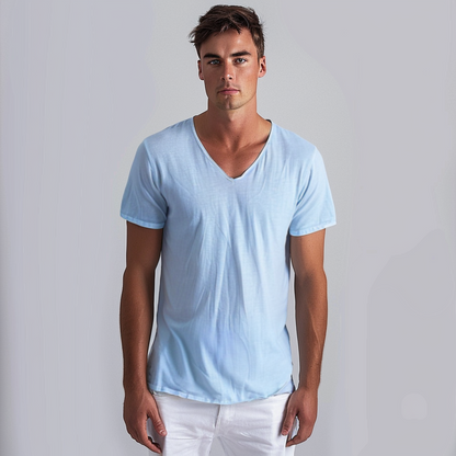 Shirt - Soft Blend V Neck Collar And Free Arm Movement