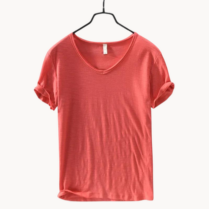 Shirt - Soft Blend V Neck Collar And Free Arm Movement