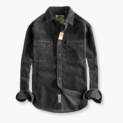 Shirt - Soft Corduroy Weave And Patch Pockets For Storage