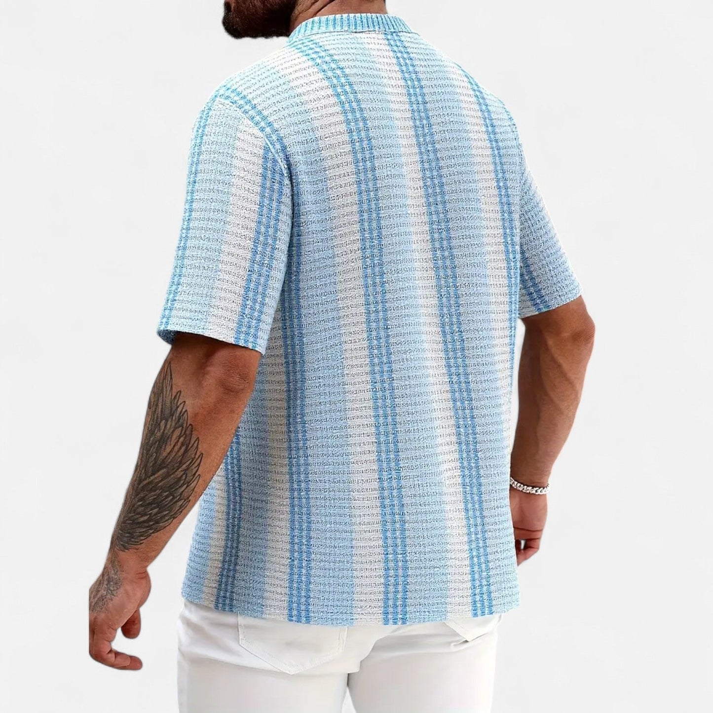 Shirt – Striped Light Blend Button Front & Breathable Fit