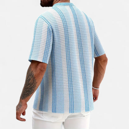 Shirt – Striped Light Blend Button Front & Breathable Fit