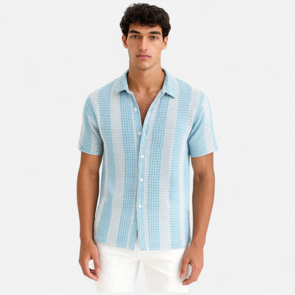 Shirt – Striped Light Blend Button Front & Breathable Fit