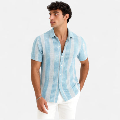 Shirt – Striped Light Blend Button Front & Breathable Fit
