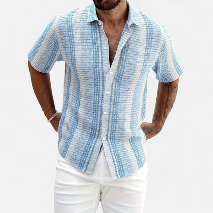 Shirt – Striped Light Blend Button Front & Breathable Fit