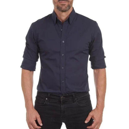 Shirt - Wrinkle Resistant Blend Zip Front & Smooth Drape