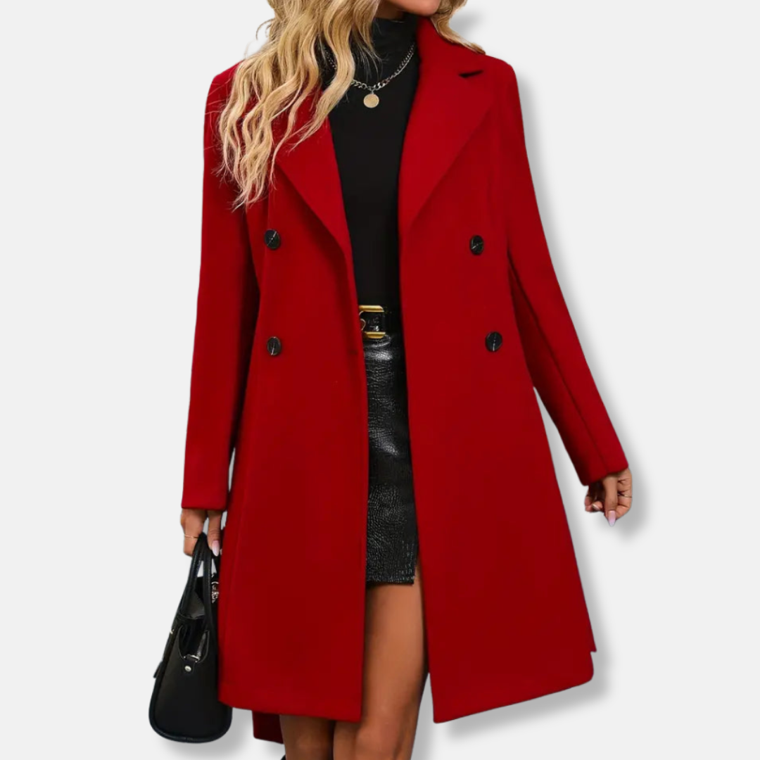 Women’s Elegant Belted Double-Breasted Coat