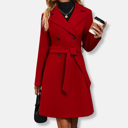 Women’s Elegant Belted Double-Breasted Coat
