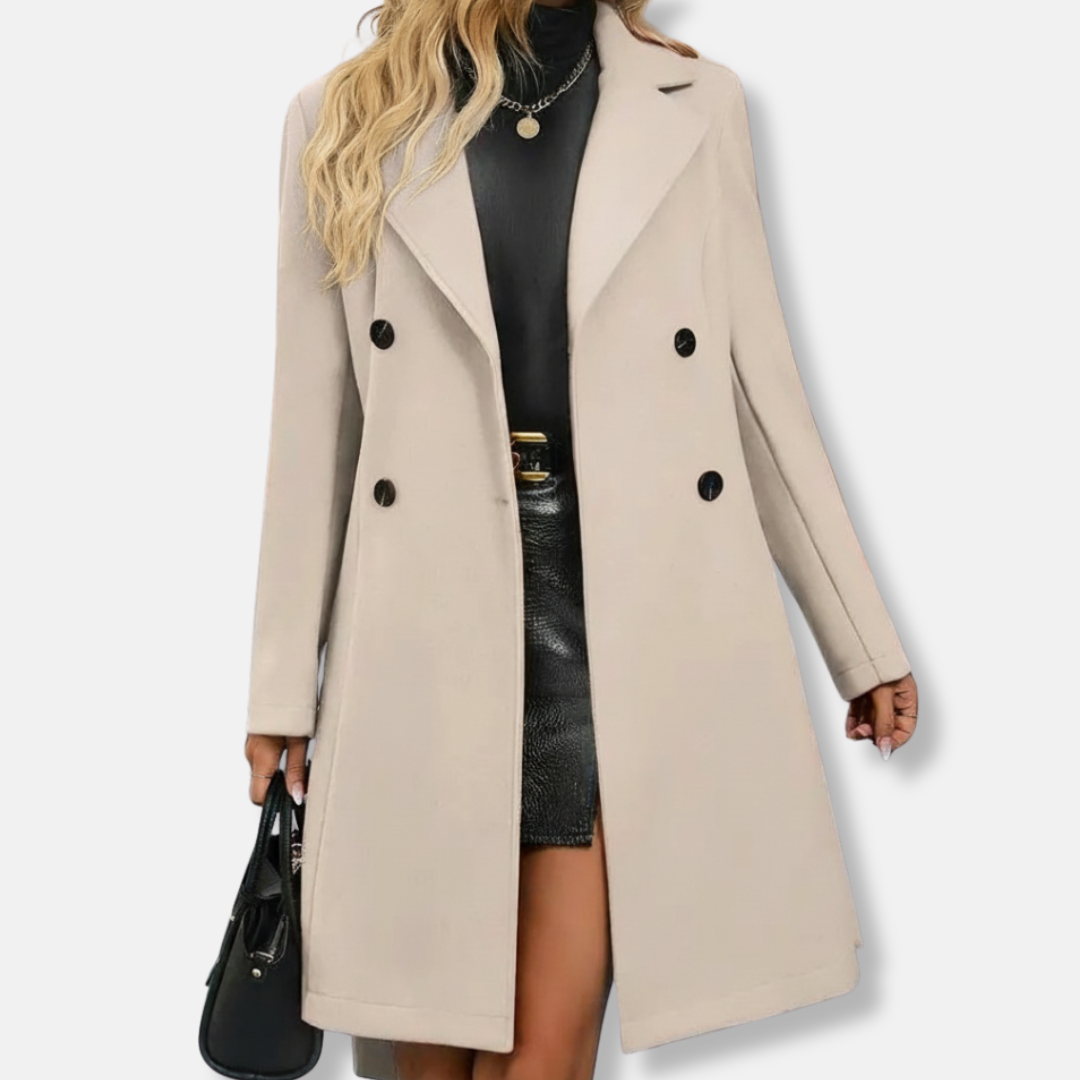 Women’s Elegant Belted Double-Breasted Coat