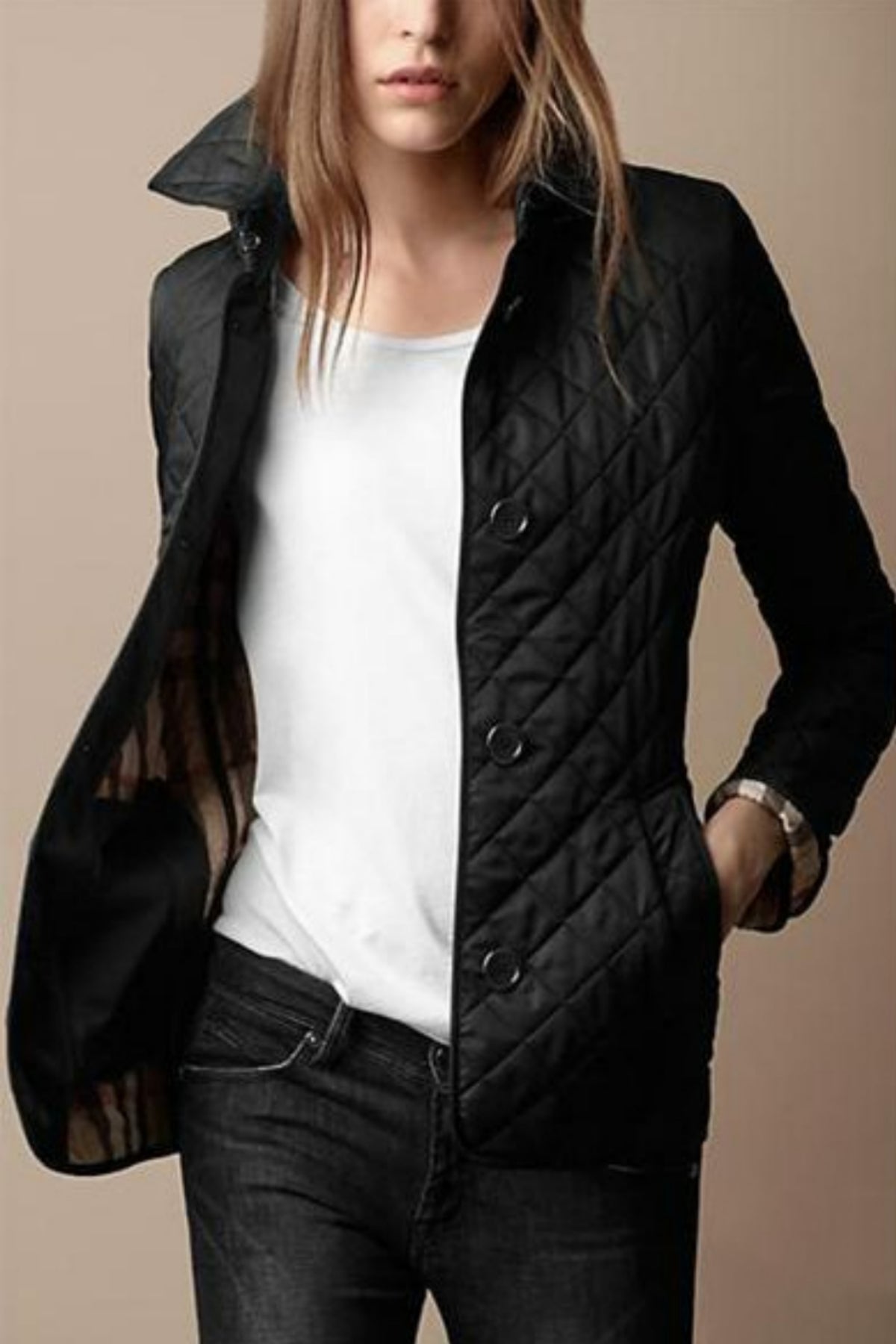 Sienna | Women’s Lightweight Winter Puffer Jacket with Classic Button Design