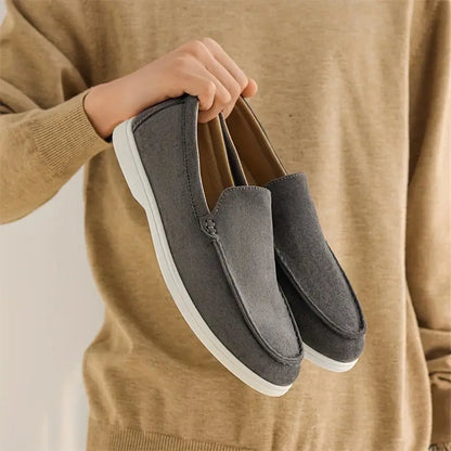 Slip On Loafers - Textile Blend Upper And Easy On Off