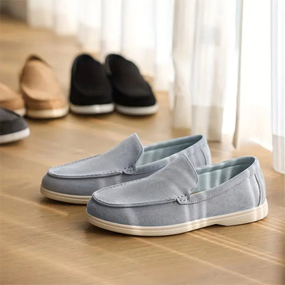 Slip On Loafers - Textile Blend Upper And Easy On Off