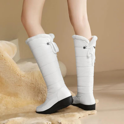 Women's winter boots with fur lining - knee-high and warm for snowy days