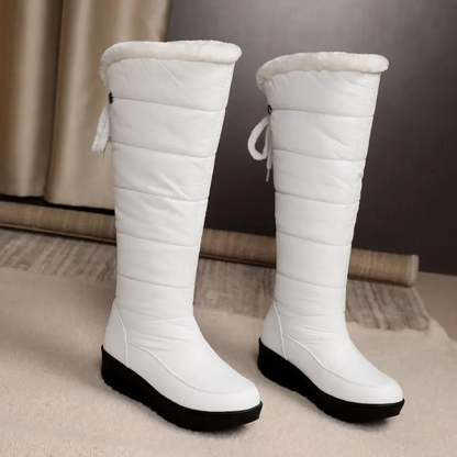 Women's winter boots with fur lining - knee-high and warm for snowy days