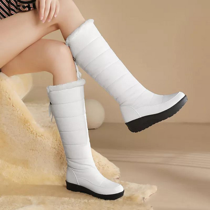 Women's winter boots with fur lining - knee-high and warm for snowy days