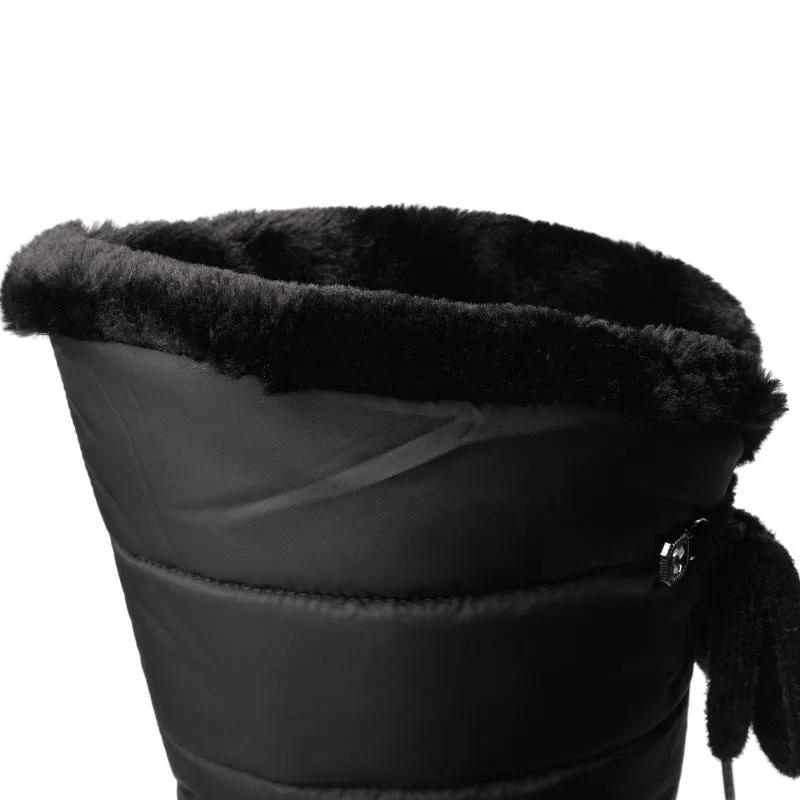 Women's winter boots with fur lining - knee-high and warm for snowy days