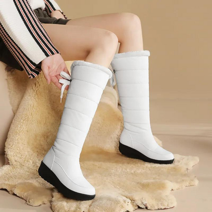 Women's winter boots with fur lining - knee-high and warm for snowy days