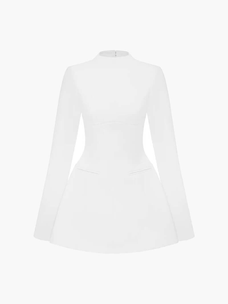 Chic High Neck Little Black Bodycon Dress
