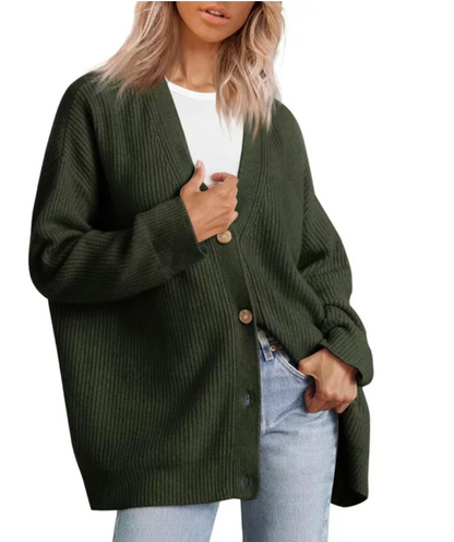 Cozy Open Front Cardigan - Lightweight V Neck Sweater