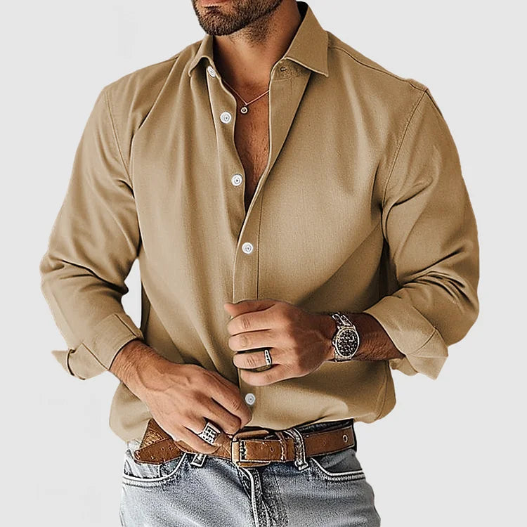 Soft-Blend Dress Shirt - Clean Shape & Breathable Airflow