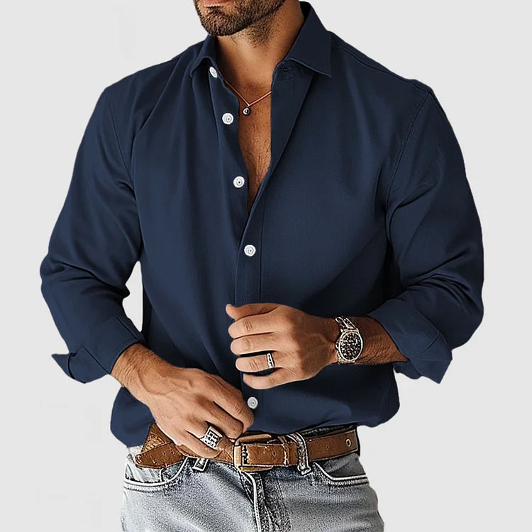 Soft-Blend Dress Shirt - Clean Shape & Breathable Airflow