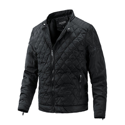 Soft-Blend Overshirt Jacket - Diamond Check And Button Front