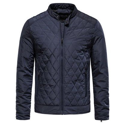 Soft-Blend Overshirt Jacket - Diamond Check And Button Front