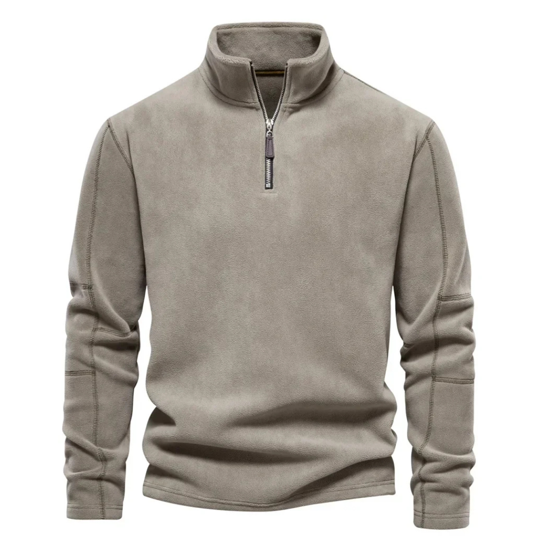Soft-Blend Sweater - Zip Front Stand Collar & Easy On Off