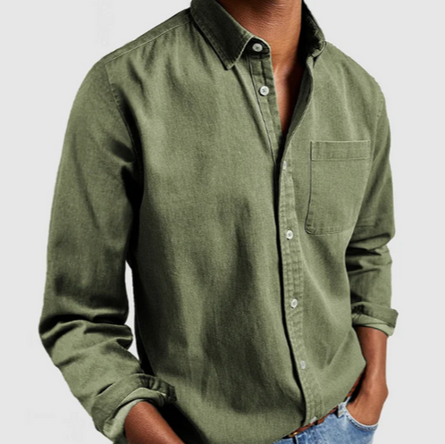 Men's Denim Shirts - Casual Soft Cotton Blend Shirt