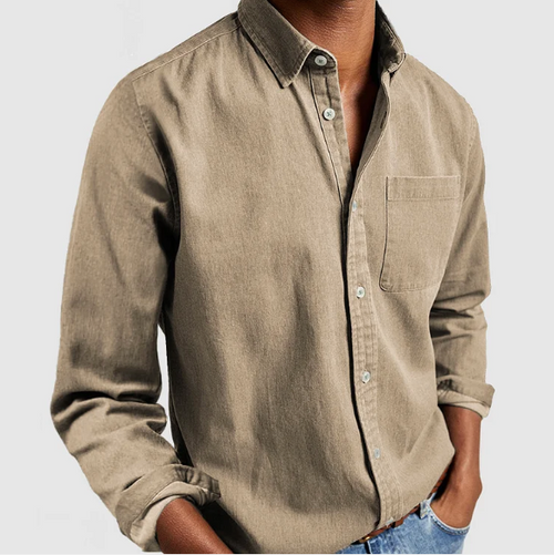 Men’s Casual Point Collar Button Down Shirt