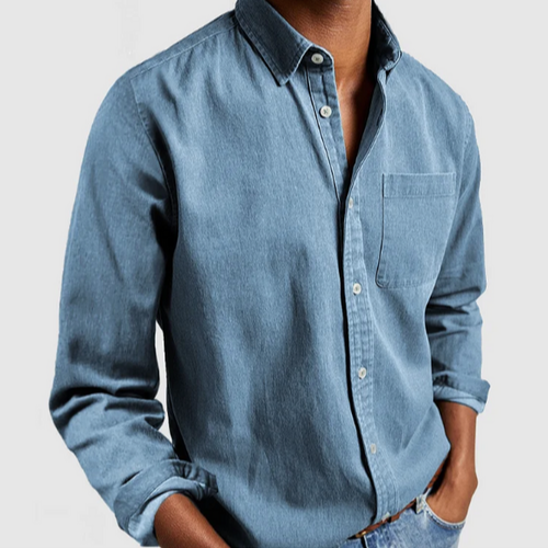 Men's Denim Shirts - Casual Soft Cotton Blend Shirt