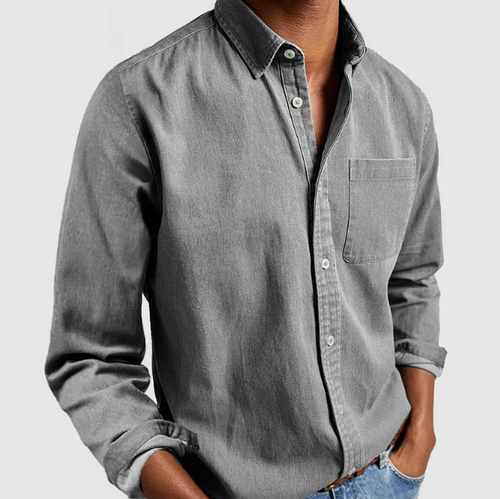 Men's Denim Shirts - Casual Soft Cotton Blend Shirt