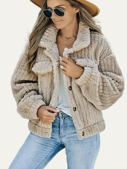 Women’s Plush Cropped Teddy Shacket