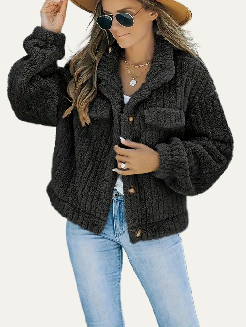 Women’s Plush Cropped Teddy Shacket