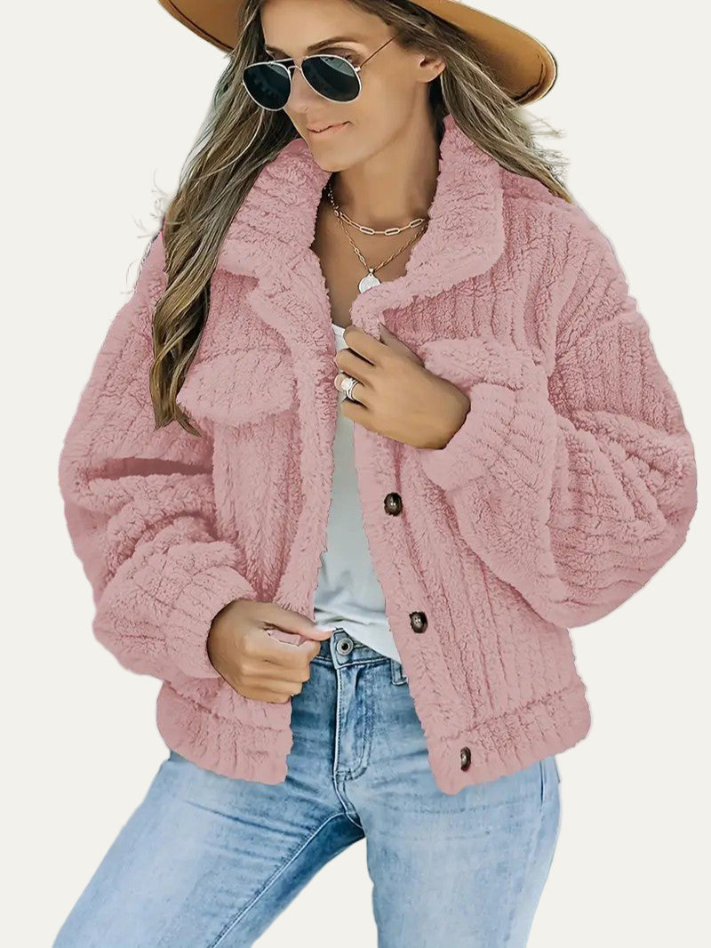 Women’s Plush Cropped Teddy Shacket