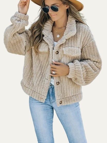 Women’s Plush Cropped Teddy Shacket