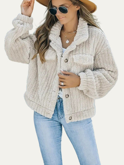 Women’s Plush Cropped Teddy Shacket