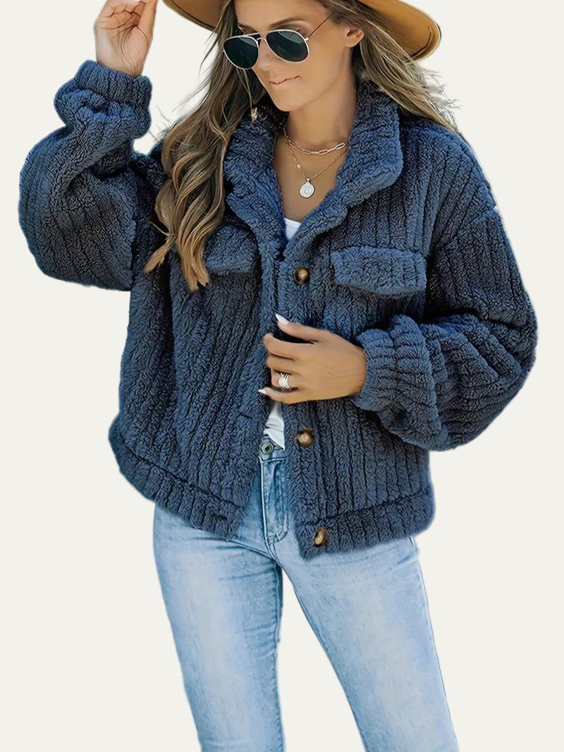 Women’s Plush Cropped Teddy Shacket