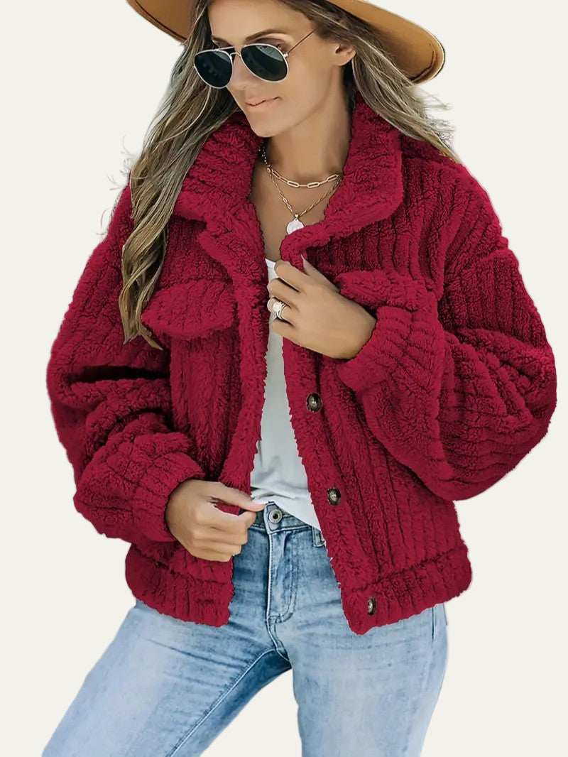 Women’s Plush Cropped Teddy Shacket