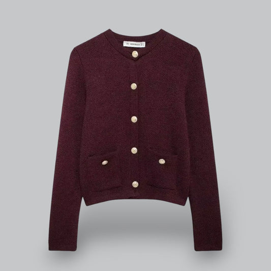 Soft Knit Cardigan with Golden Buttons