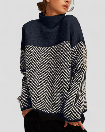 Women’s Thick Turtleneck Geometric Top