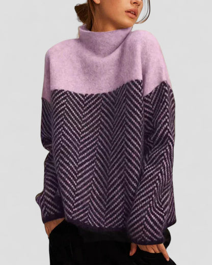 Women’s Thick Turtleneck Geometric Top