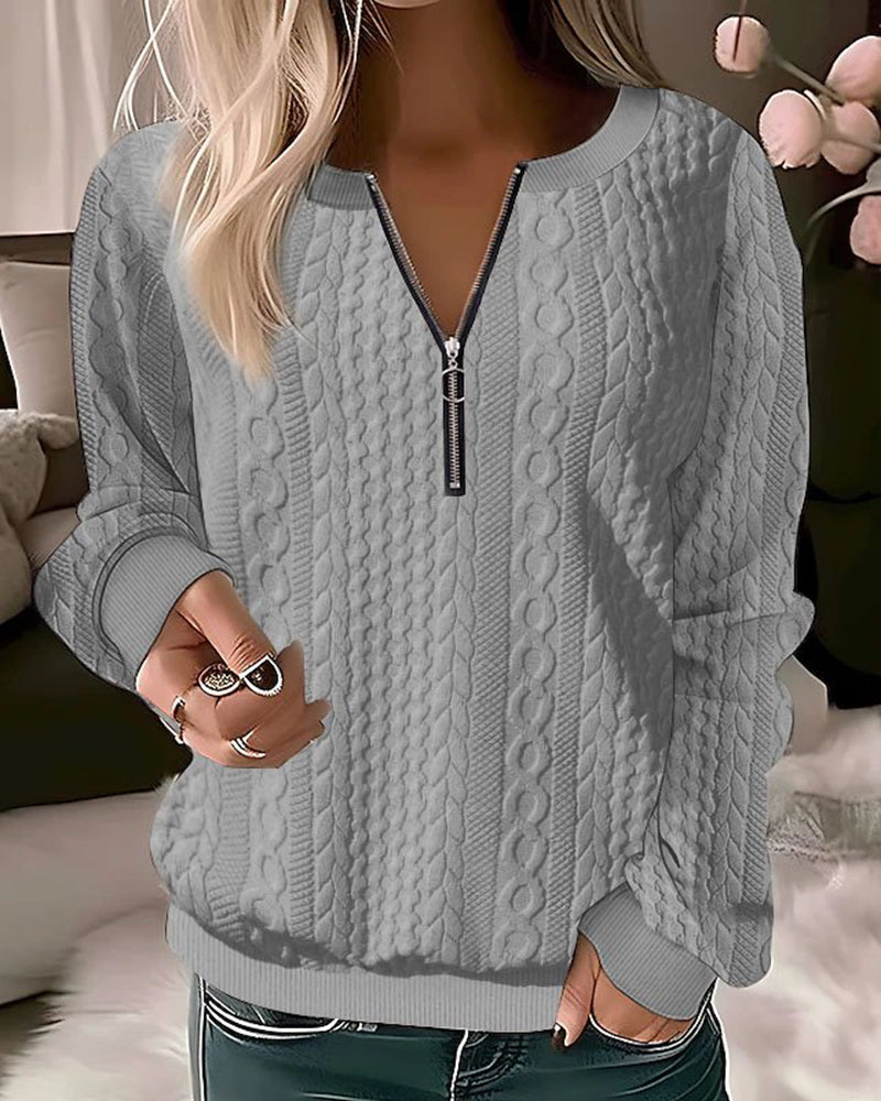 Soft Women's Winter Knit Quarter Zip Sweater