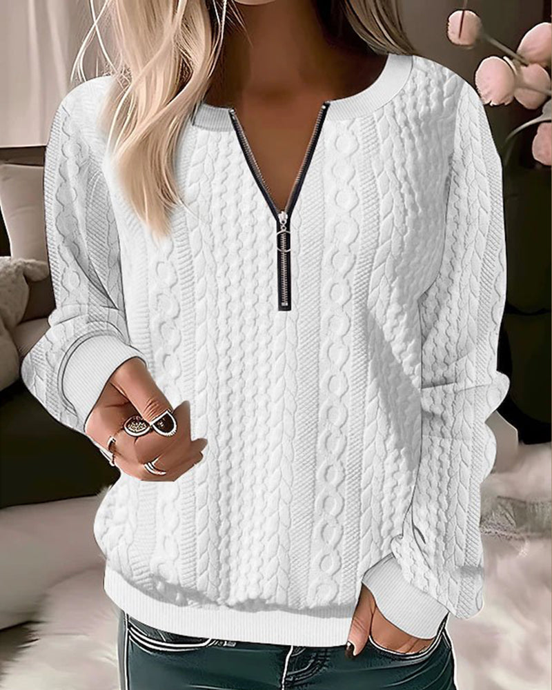 Soft Women's Winter Knit Quarter Zip Sweater