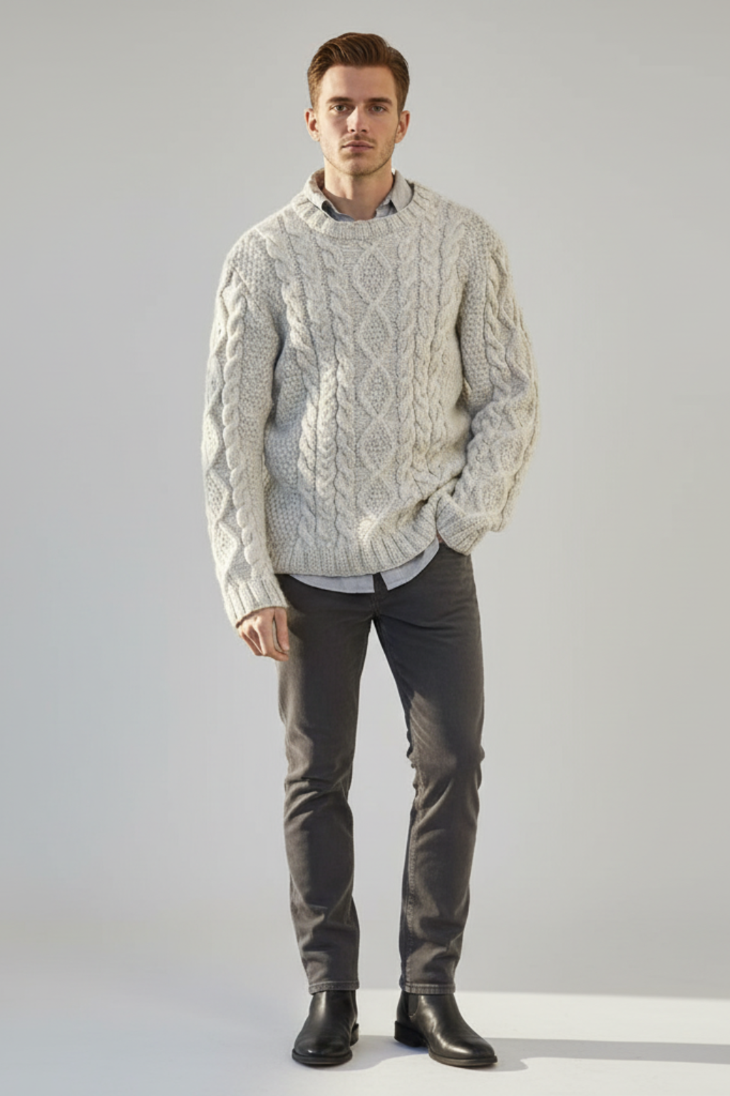 Men’s Solid Colour Neck Sweater