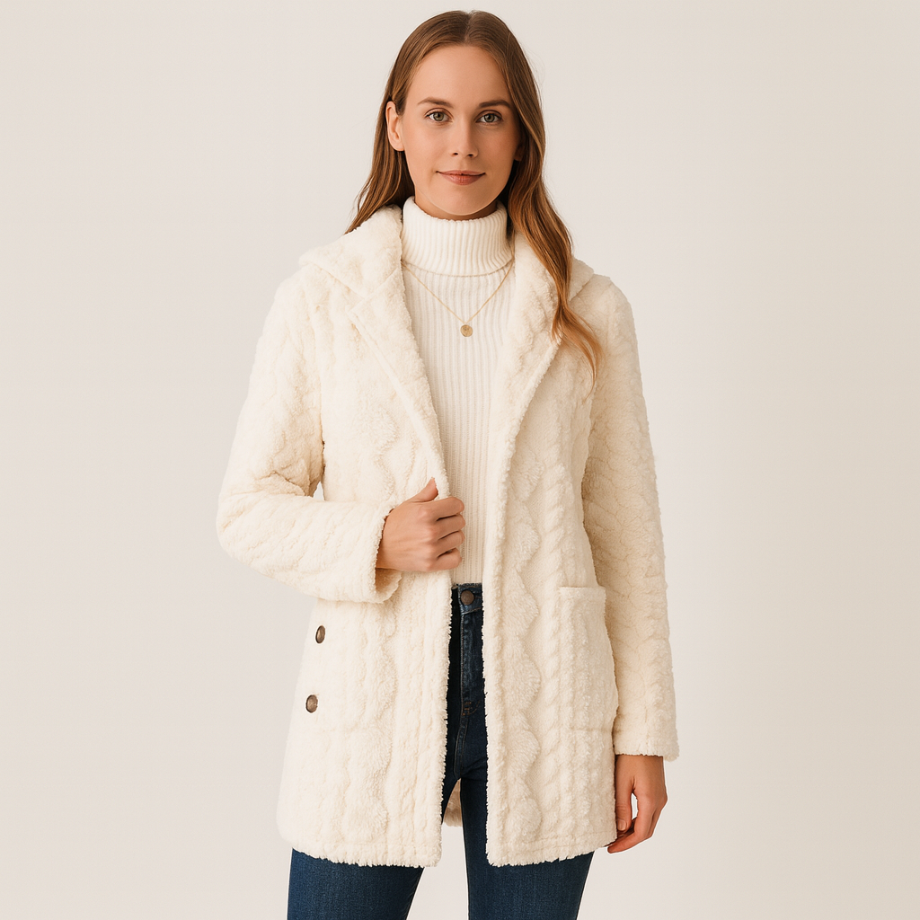 Valence | Warm Fleece Jacket with Buttons and Hood