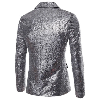 Sparkling Sequin Blazer Jacket for Men