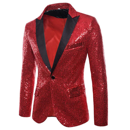 Sparkling Sequin Blazer Jacket for Men