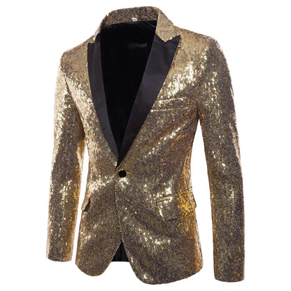 Sparkling Sequin Blazer Jacket for Men